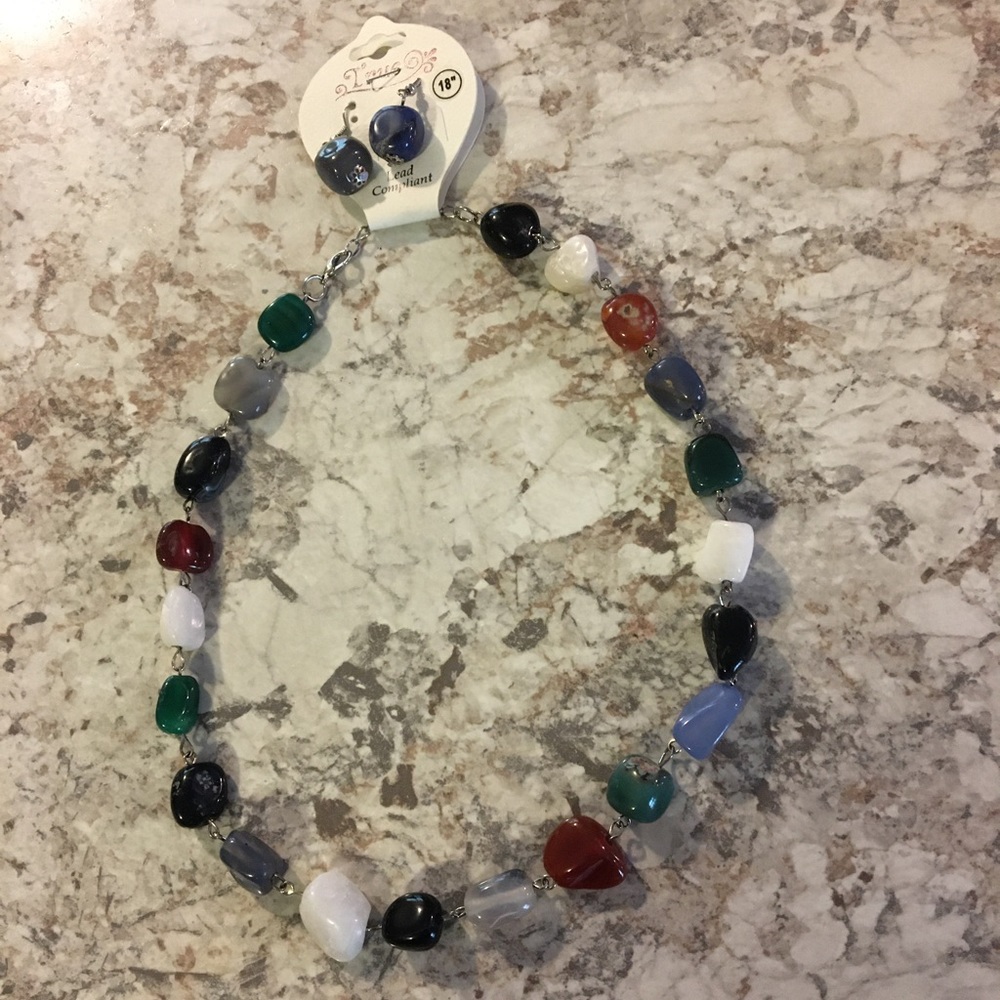 Crystal Stone necklace & earring set